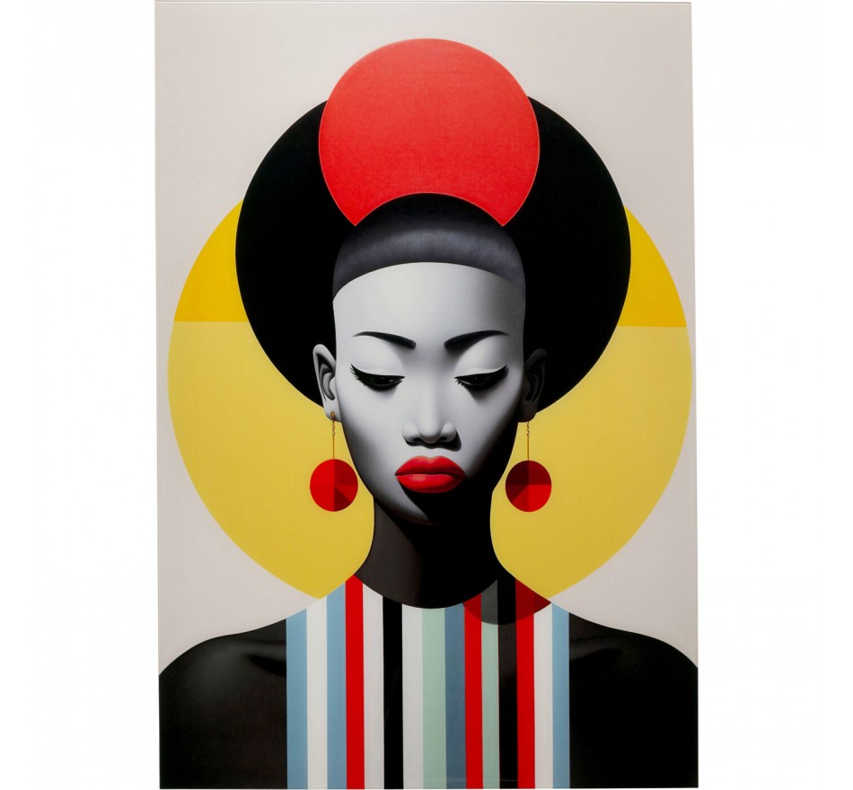 Glass Picture retro red woman 80x120cm Kare Design Glass Picture retro red woman 80x120cm Kare Design