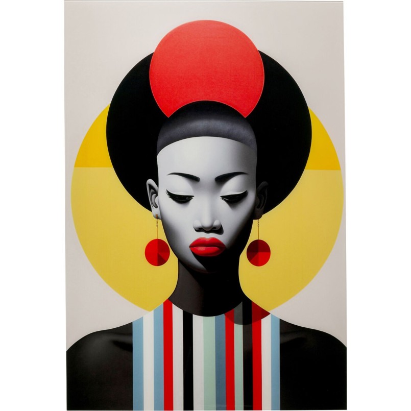 Glass Picture retro woman red 80x120cm Kare Design