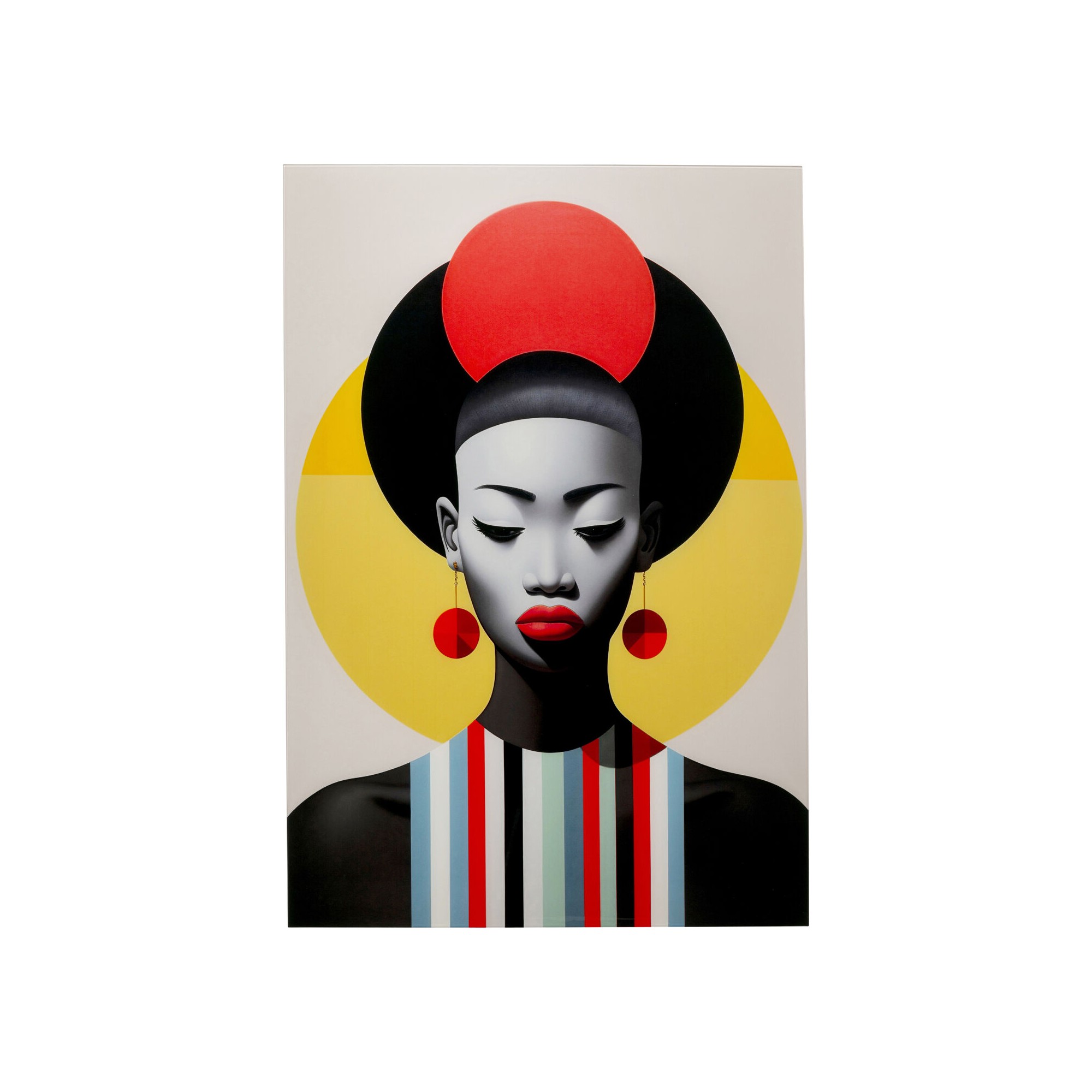 Glass Picture retro red woman 80x120cm Kare Design