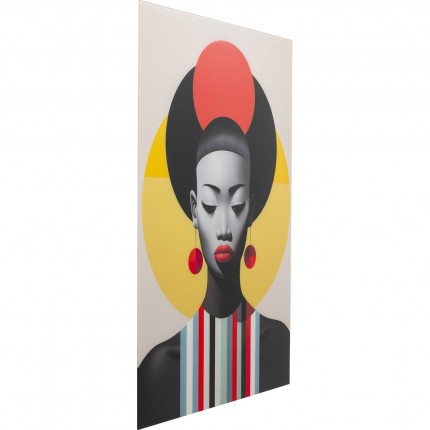 Glass Picture retro red woman 80x120cm Kare Design