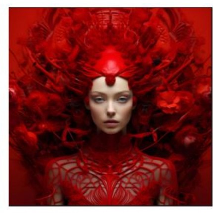 Tableau en verre muse rouge 120x120cm Kare Design