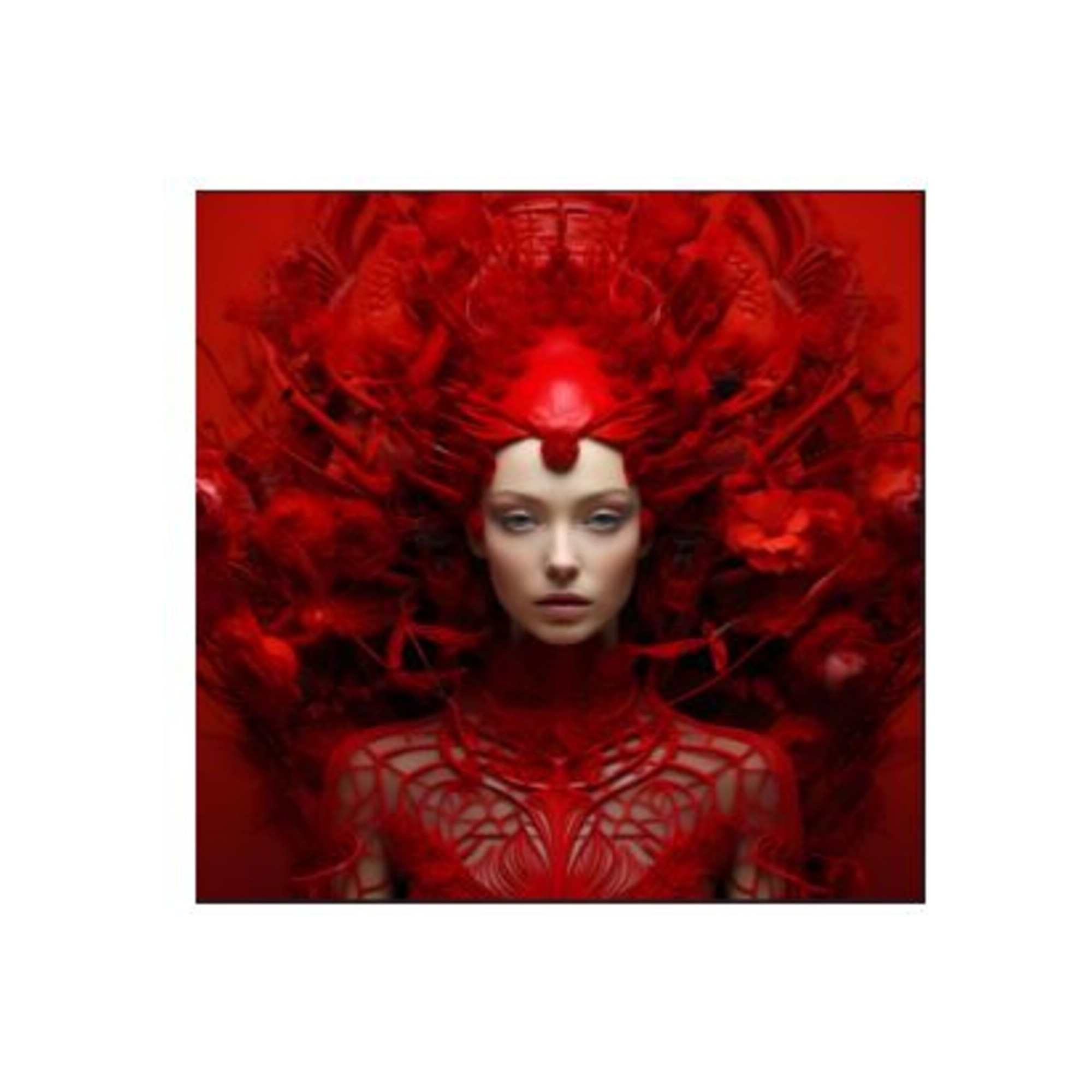 Tableau en verre muse rouge 120x120cm Kare Design