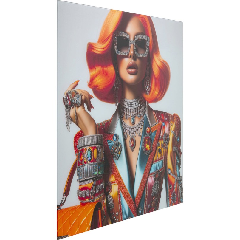 Tableau en verre femme bijoux - Kare Design