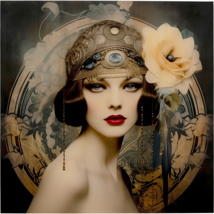 Tableau en verre femme art 100x100cm Kare Design