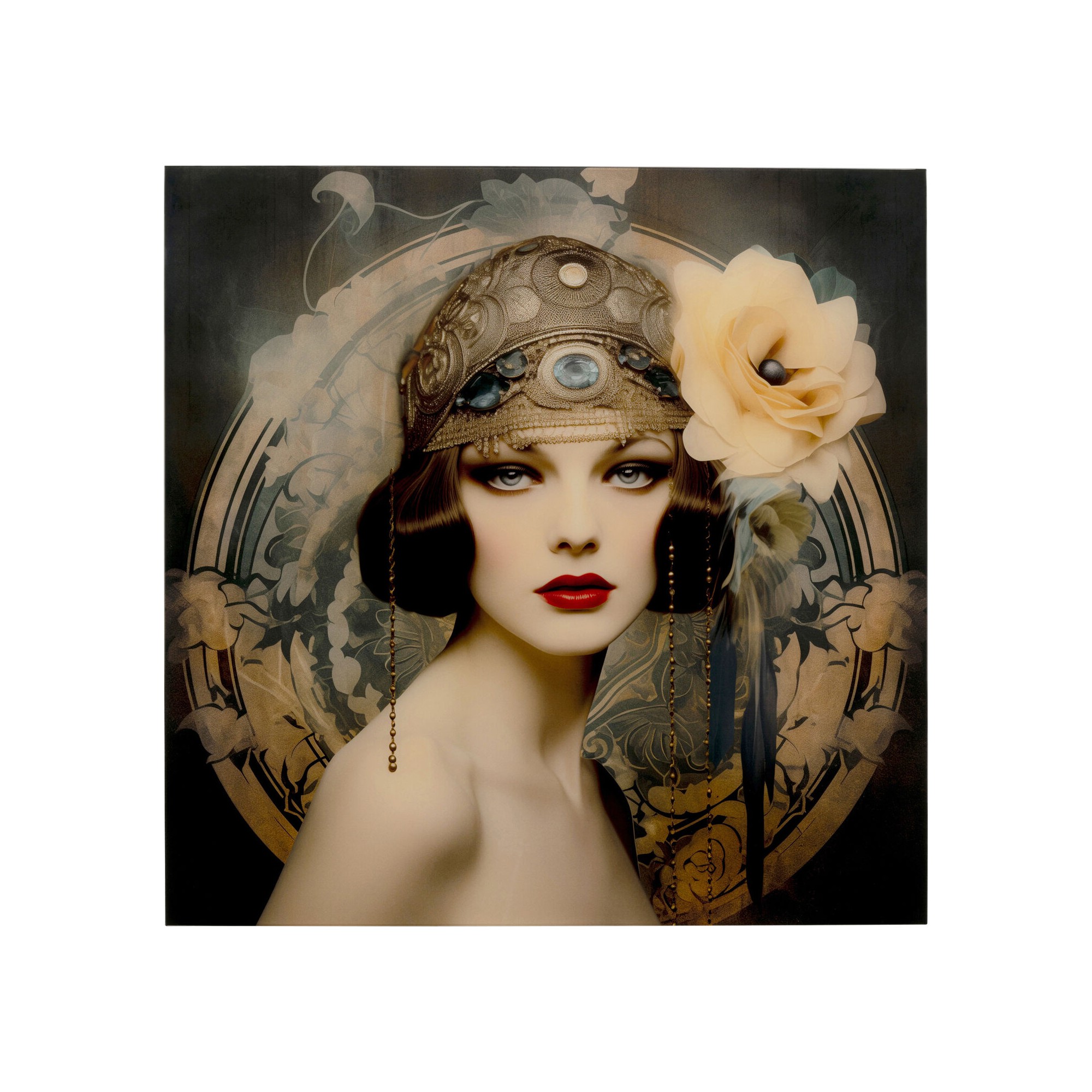 Tableau en verre femme art 100x100cm Kare Design