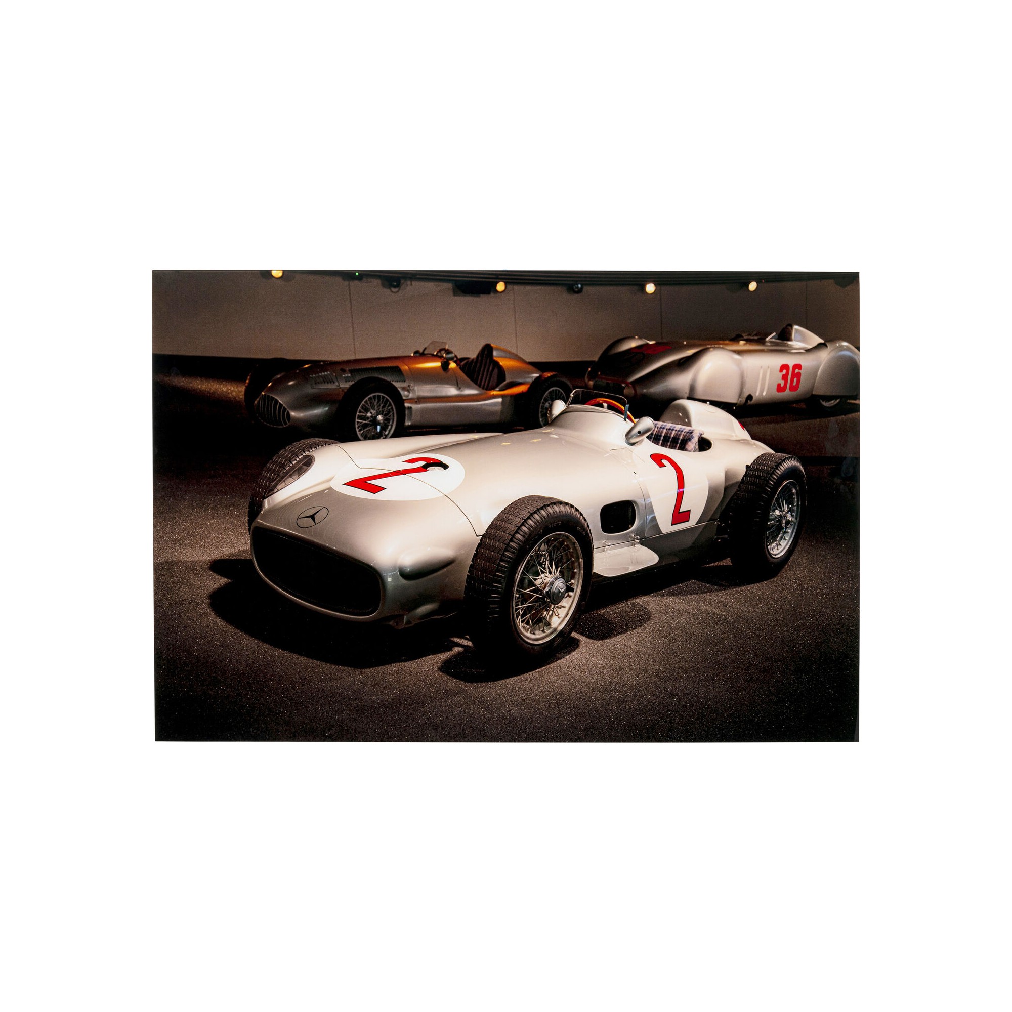Tableau en verre voitures de courses 120x80cm Kare Design