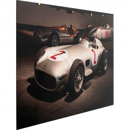 Tableau en verre voitures de courses 120x80cm Kare Design