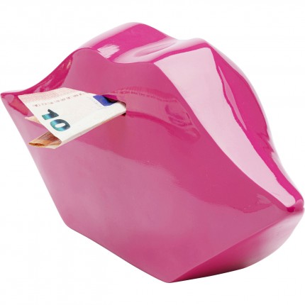 Tirelire lèvres fuchsia 13cm Kare Design
