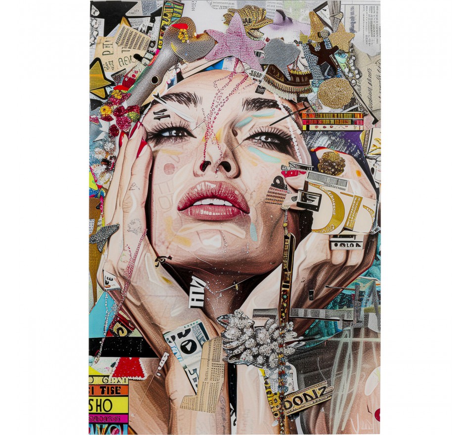 Tableau en verre portrait artistique de face 80x120cm Kare Design Tableau en verre portrait artistique de face 80x120cm Kare Design