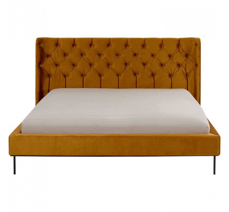 Bed Audrey 180x200cm velvet ochre Kare Design