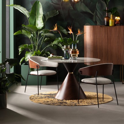 Table Cono 120cm céramique noyer Kare Design