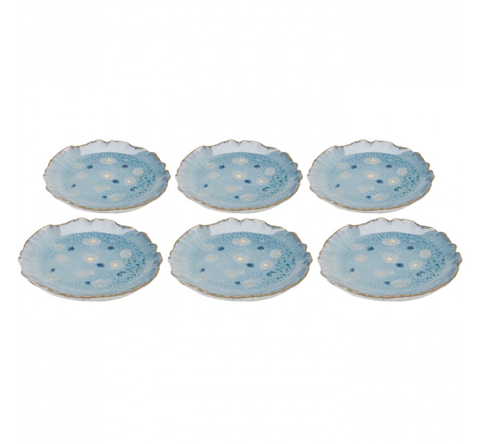Plates Mina Ø14cm blue (6/set) Kare Design Plates Mina Ø14cm blue (6/set) Kare Design