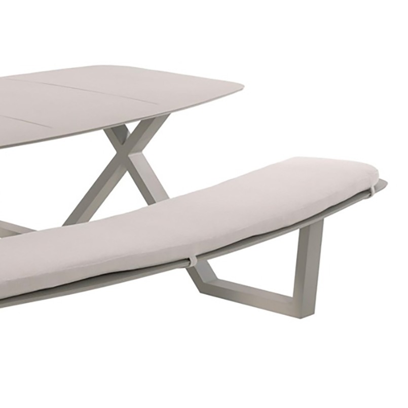 Table de pique-nique grise en aluminium - Corfu - Gescova