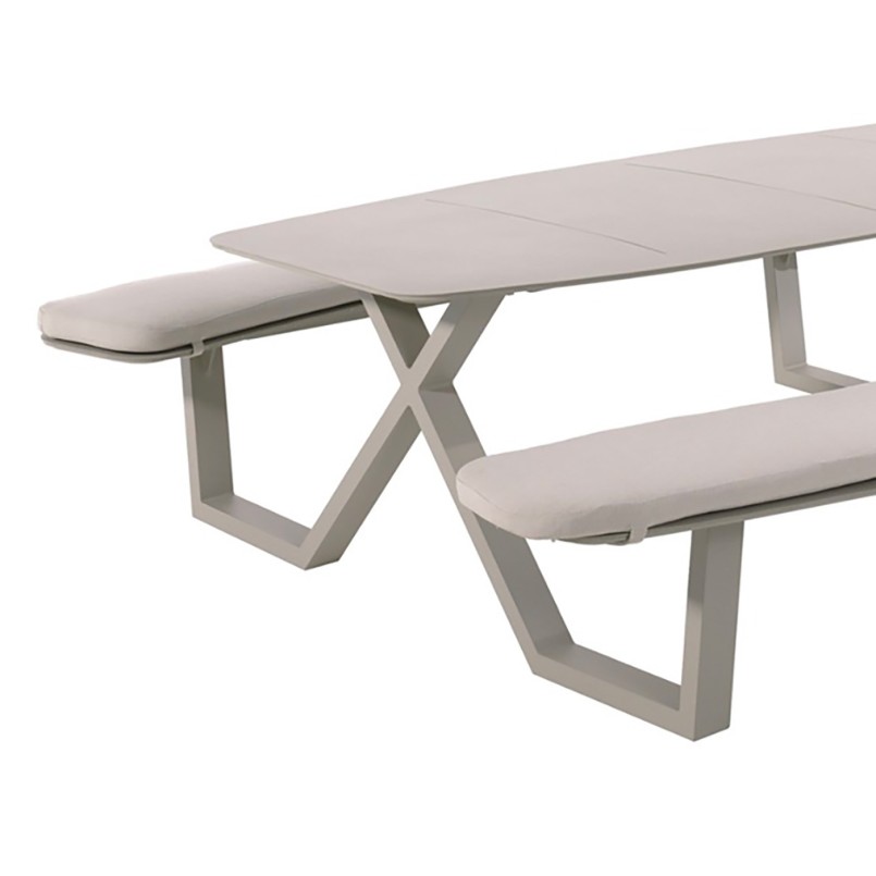 Table de pique-nique grise en aluminium - Corfu - Gescova
