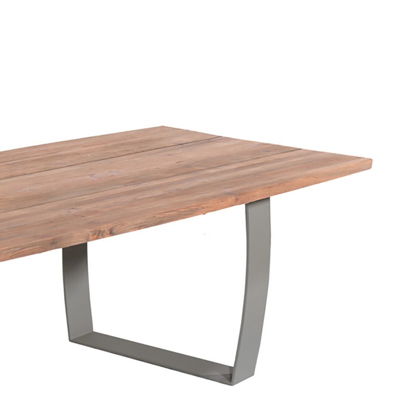 Table de jardin en acier et teck recyclé - Fanny - Gescova