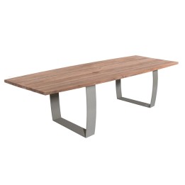 Table de jardin en acier et teck recyclé - Fanny - Gescova