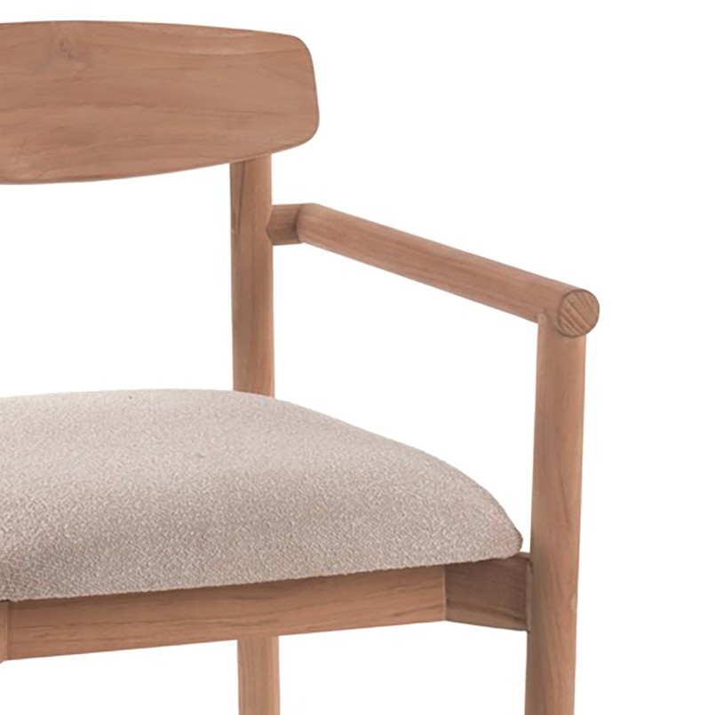Chaise de jardin avec accoudoirs en teck - Leandro - Gescova