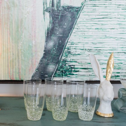 Verres à eau Confetti verts set de 6 Kare Design