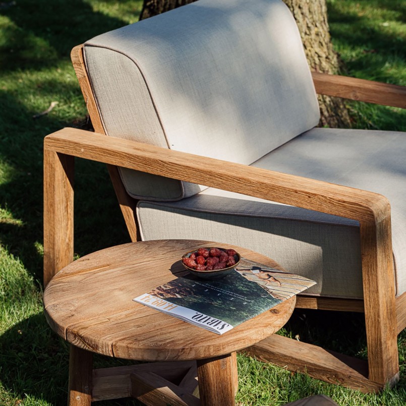 Fauteuil de jardin en teck et tissu - London - Gescova