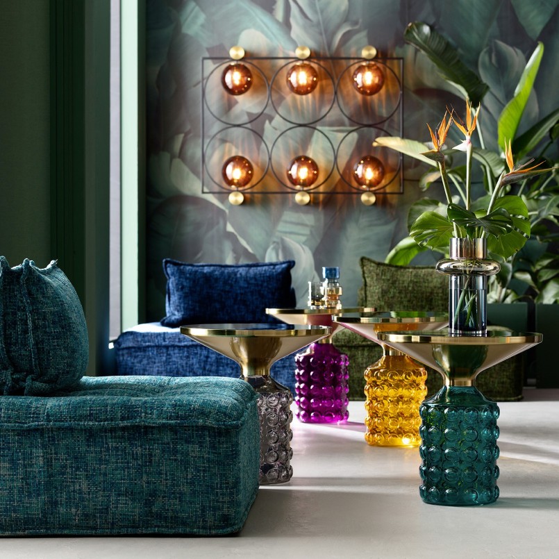 Table d'appoint en verre bleu - Lola - Kare Design