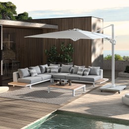 Salon de jardin Hawai blanc et gris Gescova