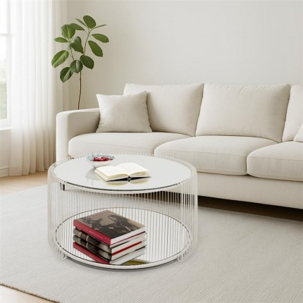 Table basse Wire Double 80cm beige Kare Design Table basse Wire Double 80cm beige Kare Design