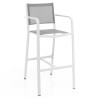 Tabouret de bar de jardin blanc avec accoudoirs - Poniente - Gescova