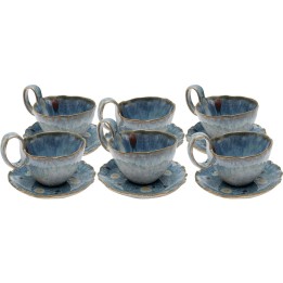 Cup and saucer Mina blue (6/set) Kare Design