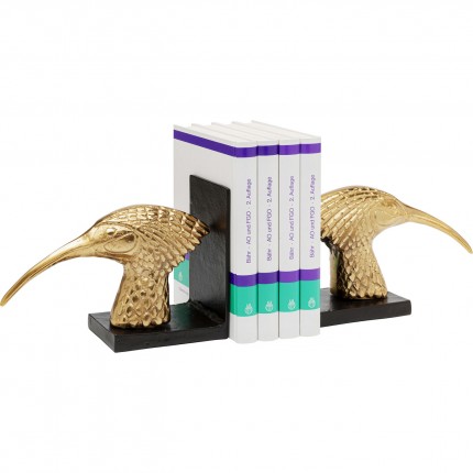 Serre-livres oiseaux dorés set de 2 Kare Design