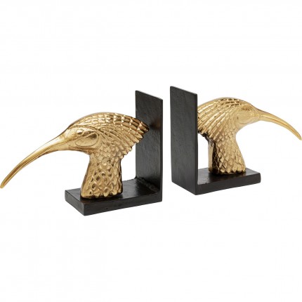 Serre-livres oiseaux dorés set de 2 Kare Design