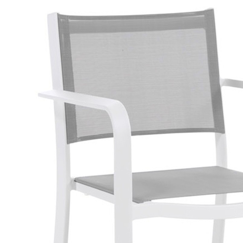 Tabouret de bar de jardin blanc avec accoudoirs - Poniente - Gescova