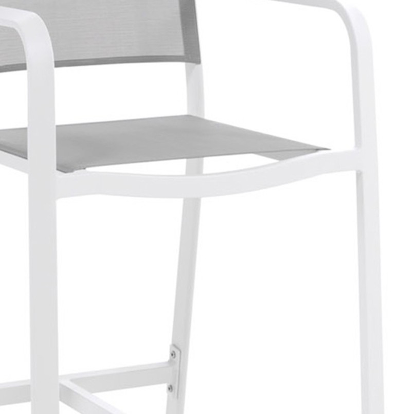Tabouret de bar de jardin blanc avec accoudoirs - Poniente - Gescova