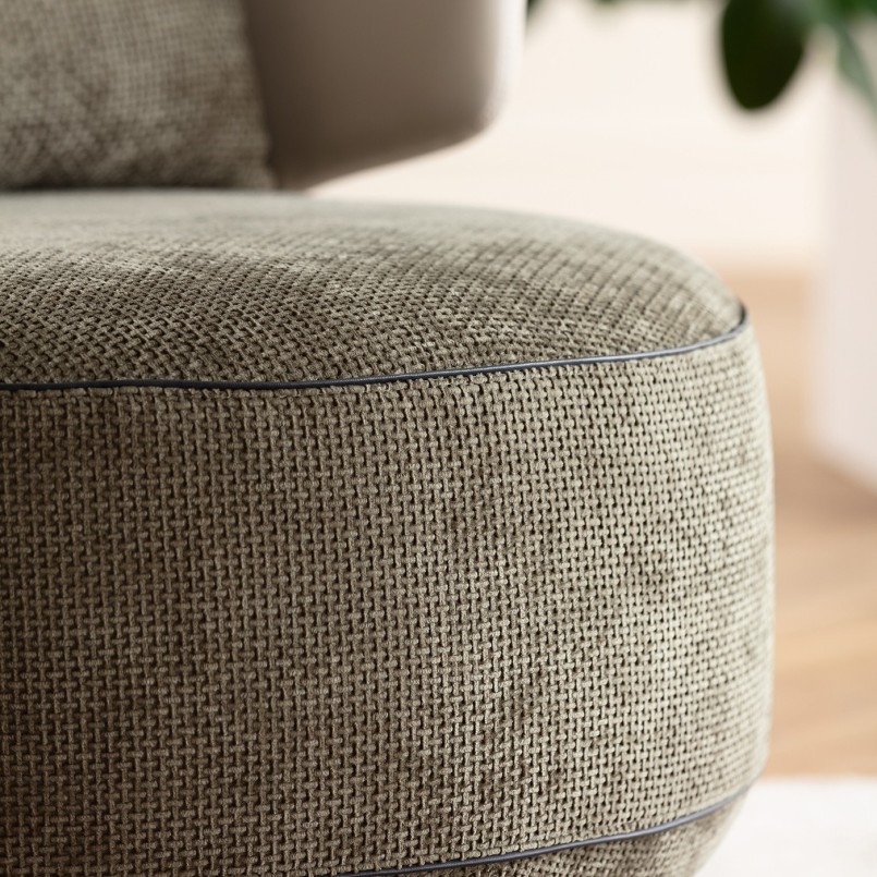 Fauteuil pivotant vert et beige - Josh - Kare Design