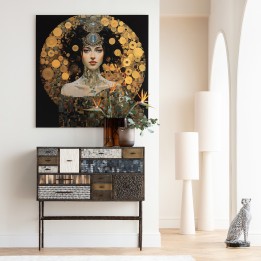 Glass Picture woman Art Nouveau 120x120cm Kare Design