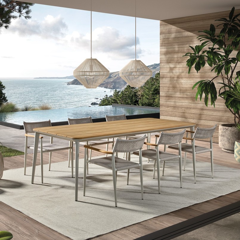 Table de jardin en aluminium et teck - Jack - Kare Design