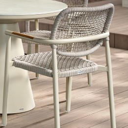 Chaise de jardin beige avec accoudoirs - Midleton - Gescova