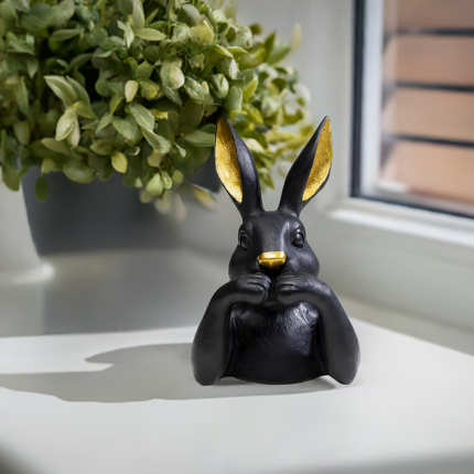 Déco buste lapin 23cm noir Kare Design