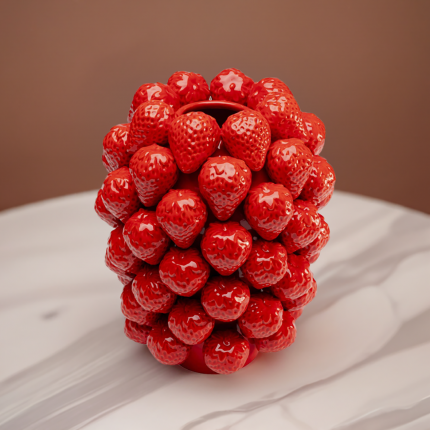Vase fraises rouges 24cm Kare Design