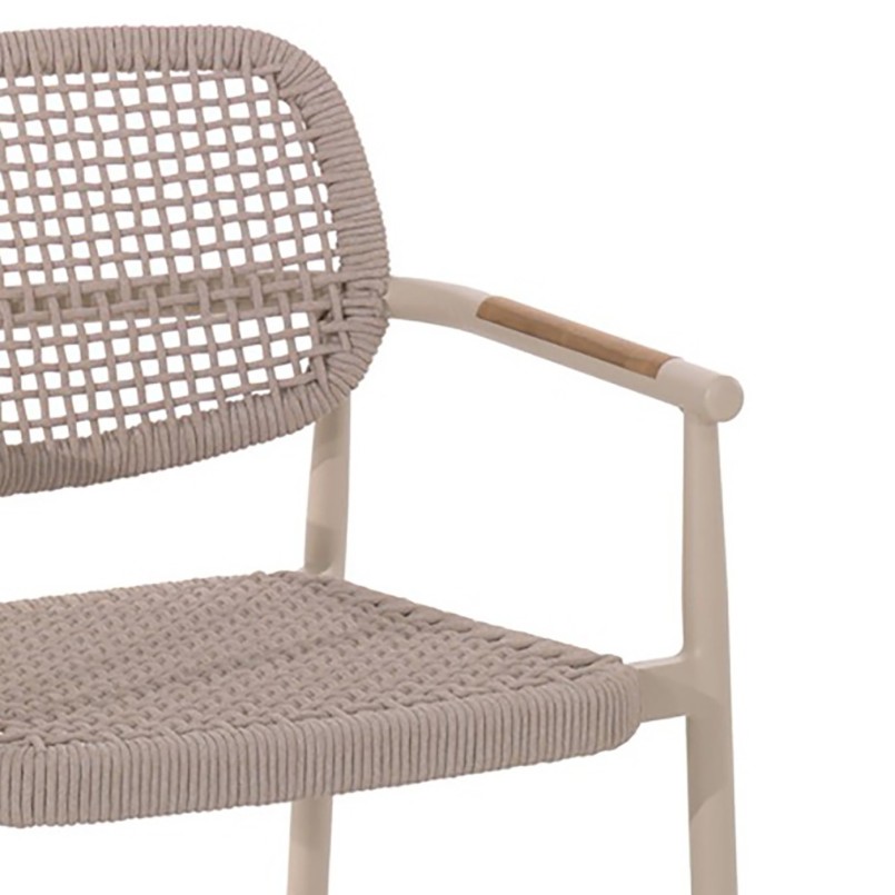 Fauteuil de jardin en aluminium et corde - Midleton - Gescova
