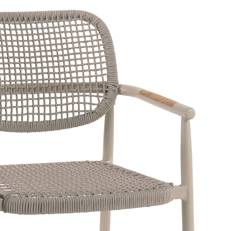 Chaise de jardin beige avec accoudoirs - Midleton - Gescova
