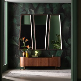 Trapezoid wall mirror with bevelled edges - Arezzo Coffee - Kare Design