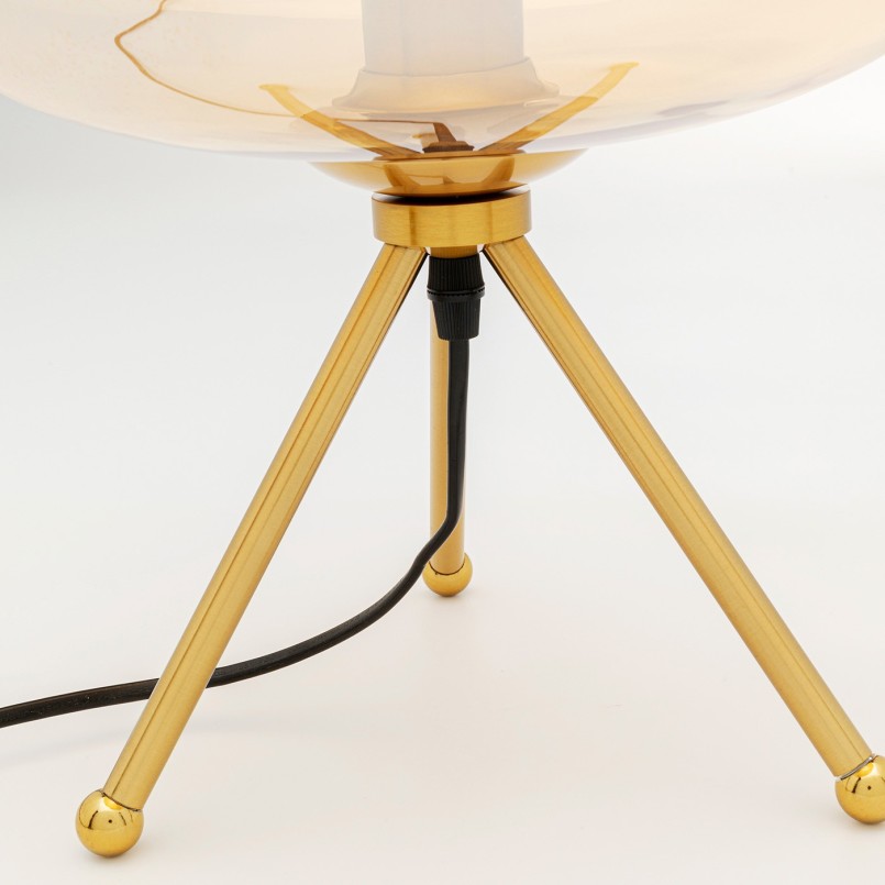 Lamp in amber glass and gold-plated steel - Sphere - Kare Design