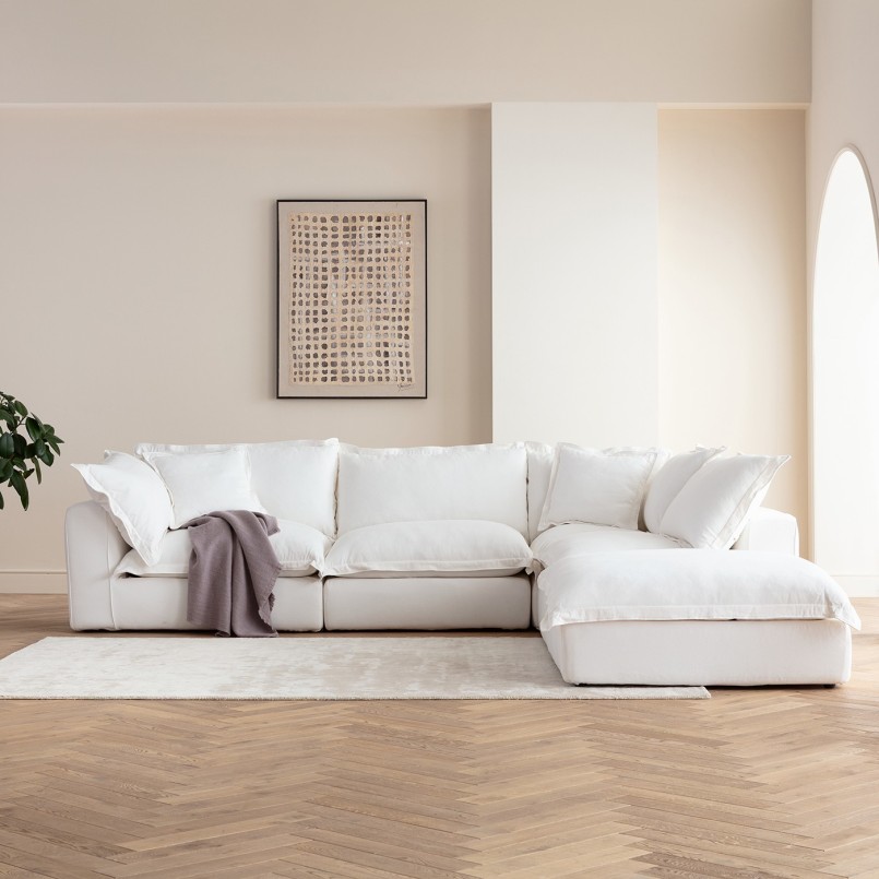 Tapis en tissu beige - Silja - Kare Design