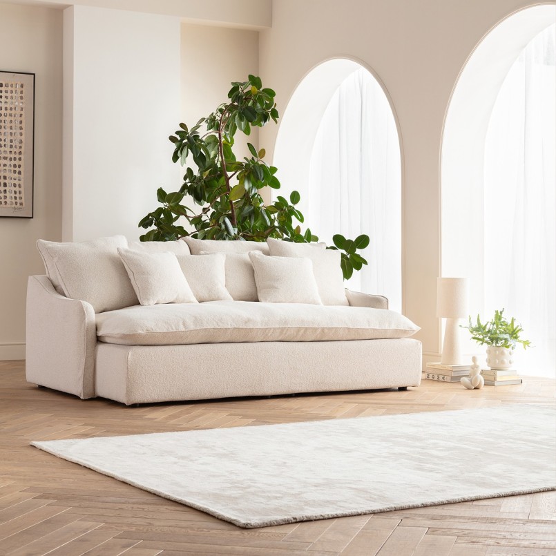 Tapis en tissu beige - Silja - Kare Design