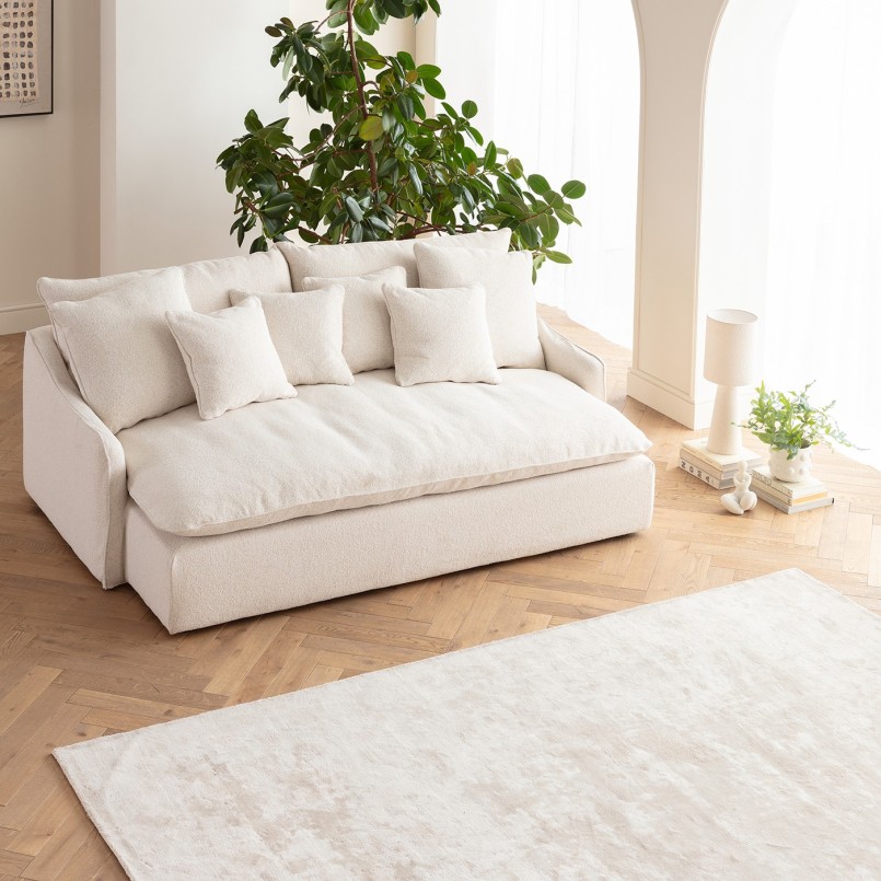 Lampe en lin beige bouclé - Marleen - Kare Design