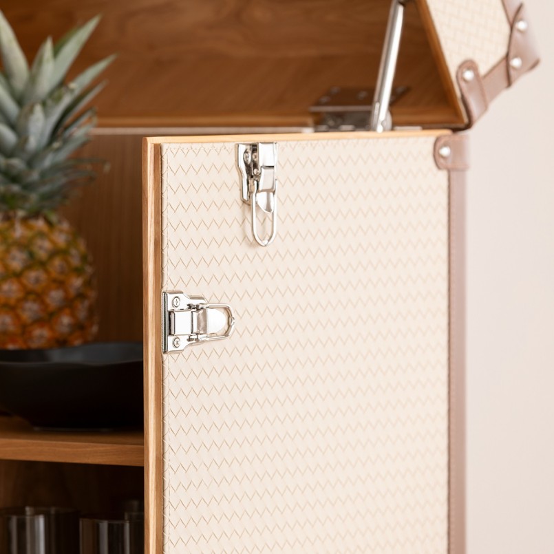 Bar-coffre en simili tressé beige - Venezia - Kare Design