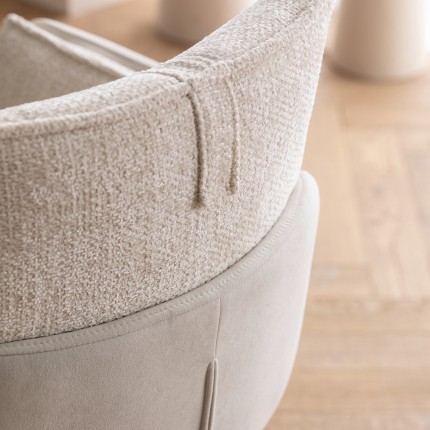 Chaise avec accoudoirs pivotante Hilla crème Kare Design