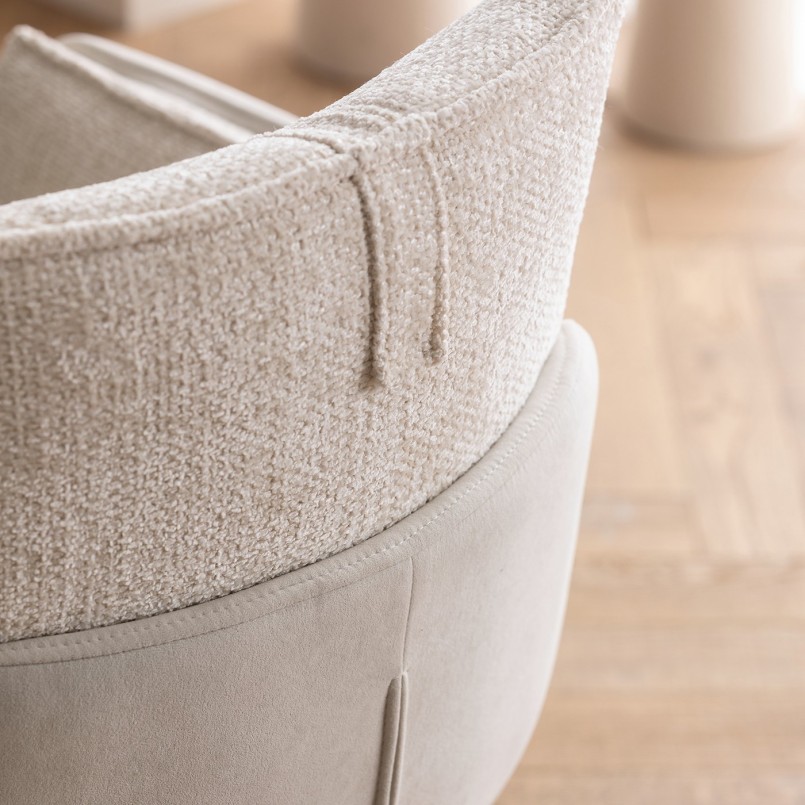 Chaise avec accoudoirs pivotante crème - Hilla - Kare Design