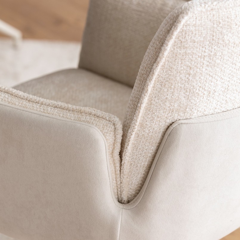 Chaise avec accoudoirs pivotante crème - Hilla - Kare Design