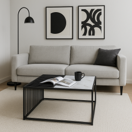 Table basse moderne noire et blanche - Twice - Kare Design